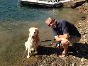 Kali and me cooling off at Pine Mountain Lake